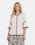 Blusa abierta con contraste Leonor