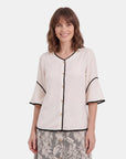 Blusa abierta con contraste Leonor