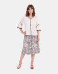Blusa abierta con contraste Leonor