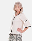 Blusa abierta con contraste Leonor