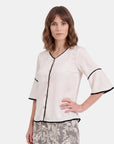 Blusa abierta con contraste Leonor