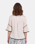 Blusa abierta con contraste Leonor