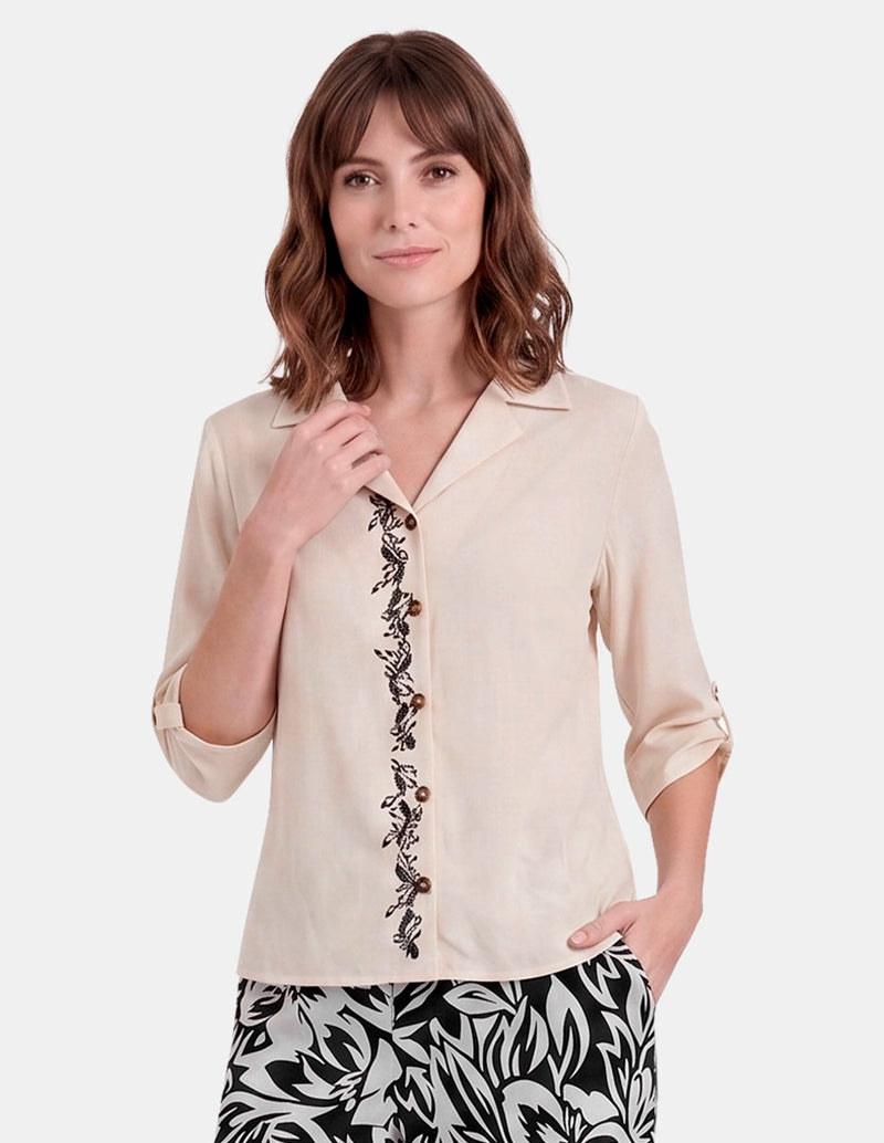 Blusa estampada abierta Celyn