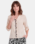 Blusa estampada abierta Celyn