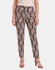 Pantalon estampado recto complementos