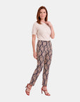 Pantalon estampado recto complementos