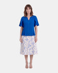 Blusa azul con bordado Meredith