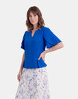 Blusa azul con bordado Meredith