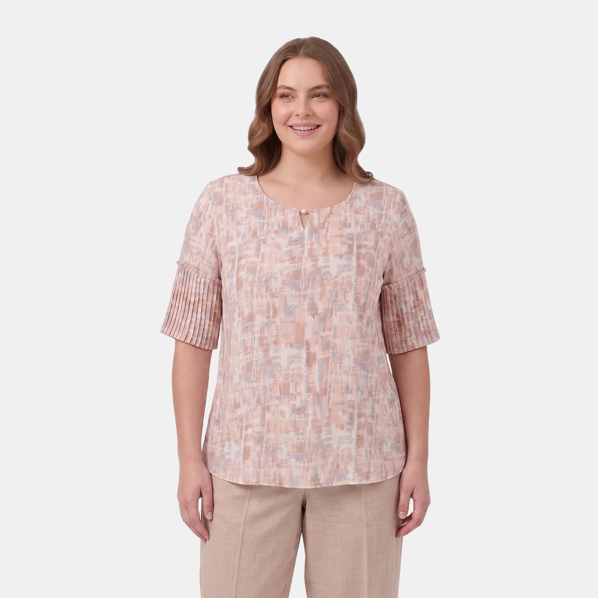 Blusa estampada cuello v maeli Curvy