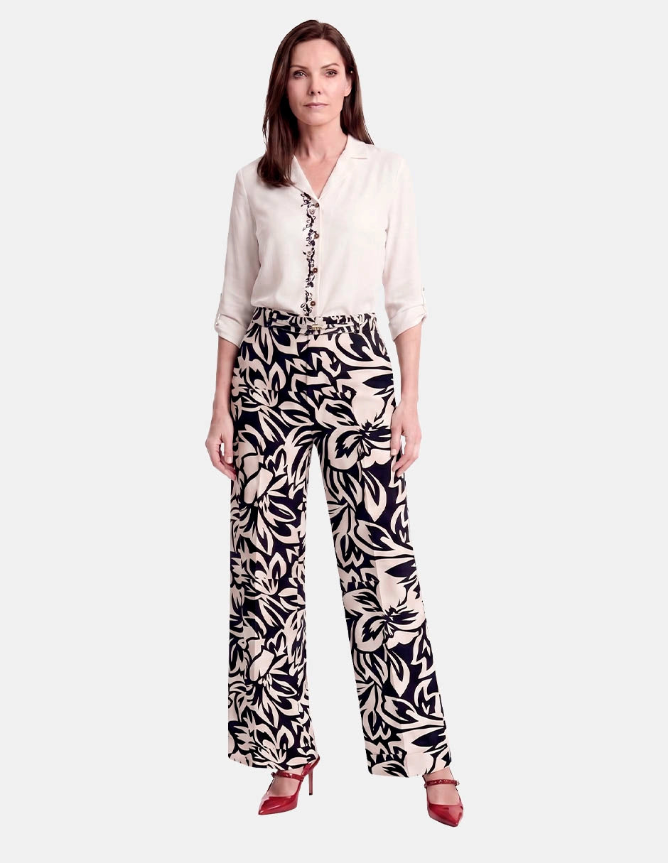 Pantalón con estampado de flores Celyn