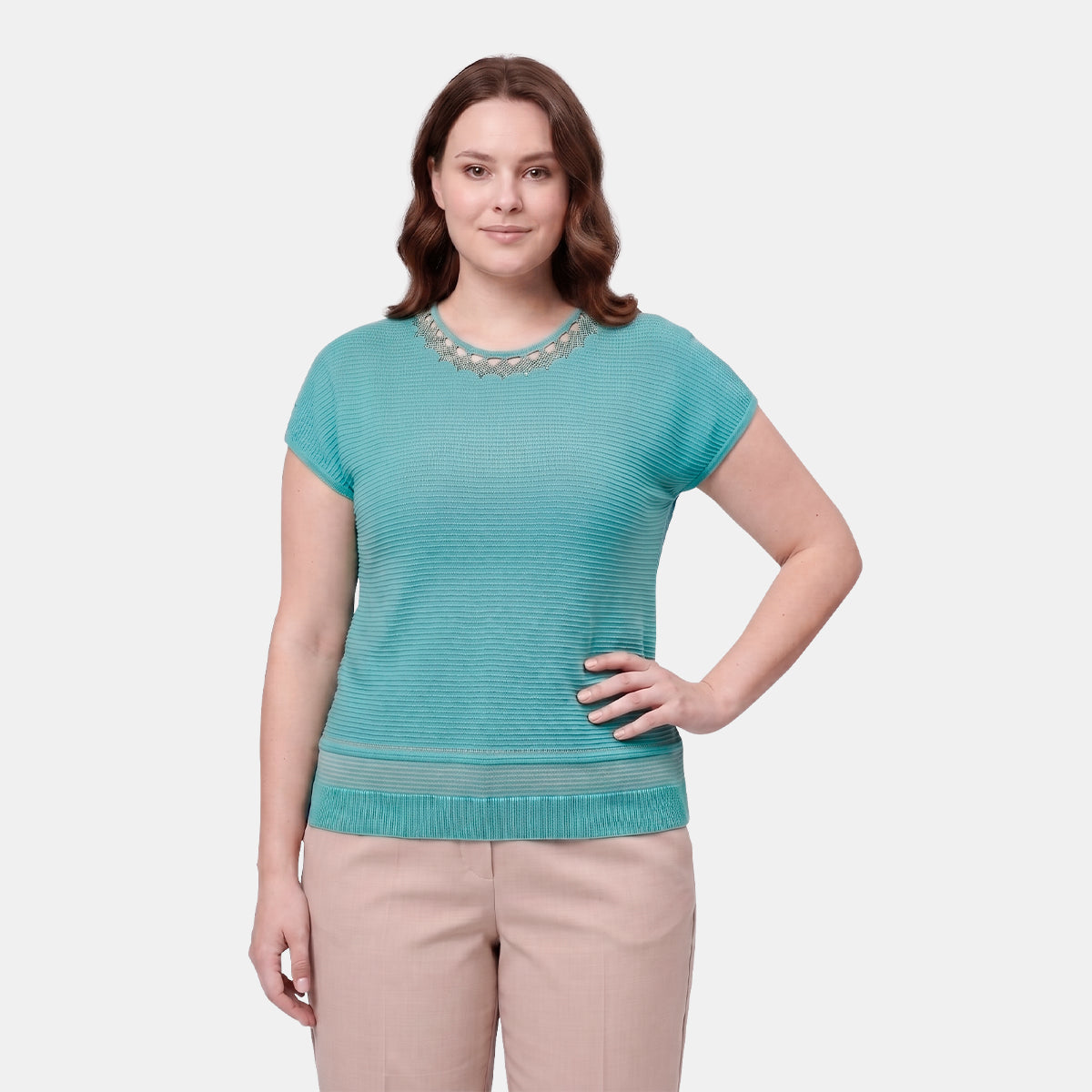 V68101 - Blusa de punto con detalles Catalina Curvy