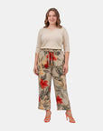 Pantalón estampado con pinzas taniana Curvy