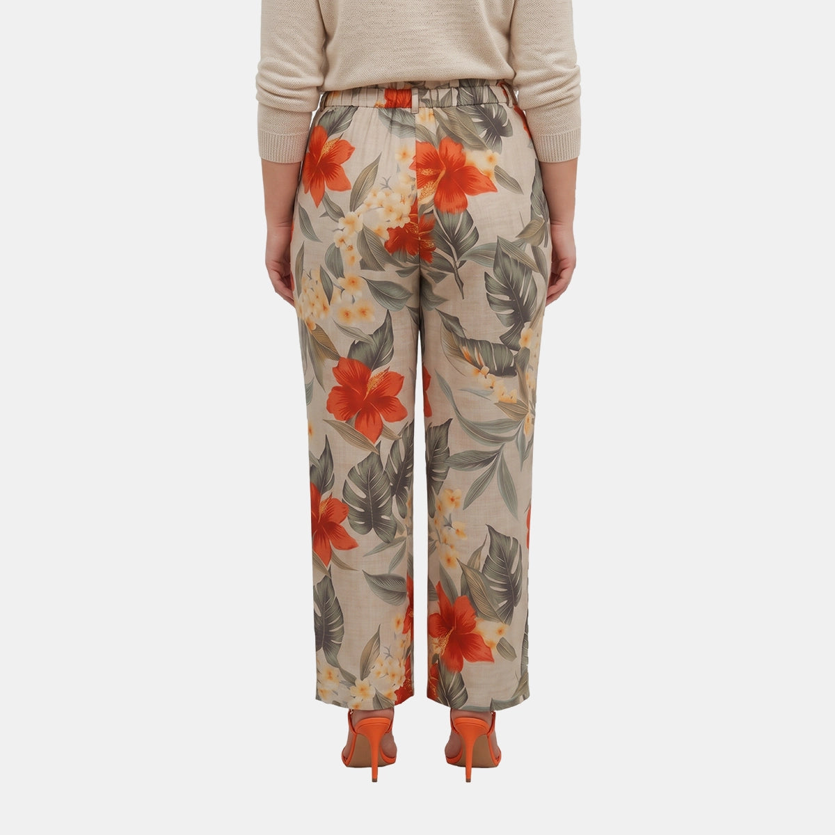 Pantalón estampado con pinzas taniana Curvy