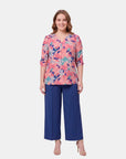 V68602 - Blusa con  fuelle manga fruncida Letizia Curvy