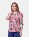 V68602 - Blusa con  fuelle manga fruncida Letizia Curvy