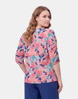 V68602 - Blusa con  fuelle manga fruncida Letizia Curvy