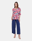 Blusa con fuelle manga fruncida Letizia