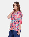 Blusa con fuelle manga fruncida Letizia