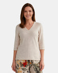 Blusa escote v con diagonales Taniana