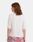 Blusa abierta escote v manga corta Letizia