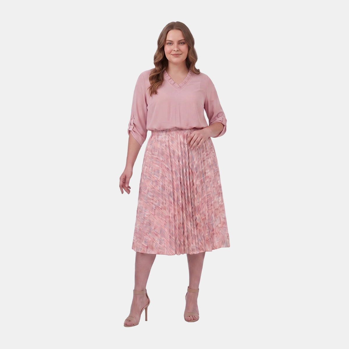 Falda estampada plisada maeli Curvy