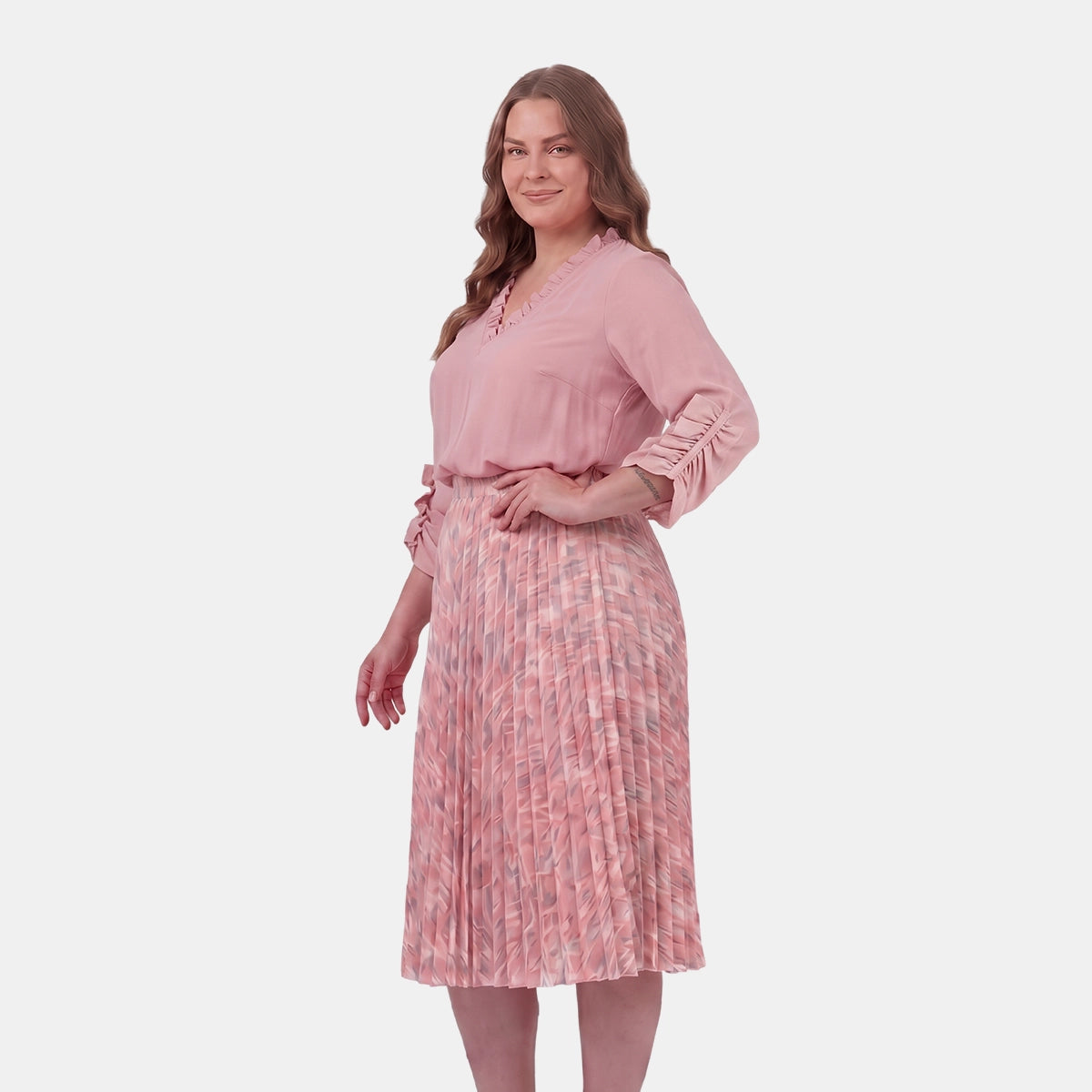 Falda estampada plisada maeli Curvy