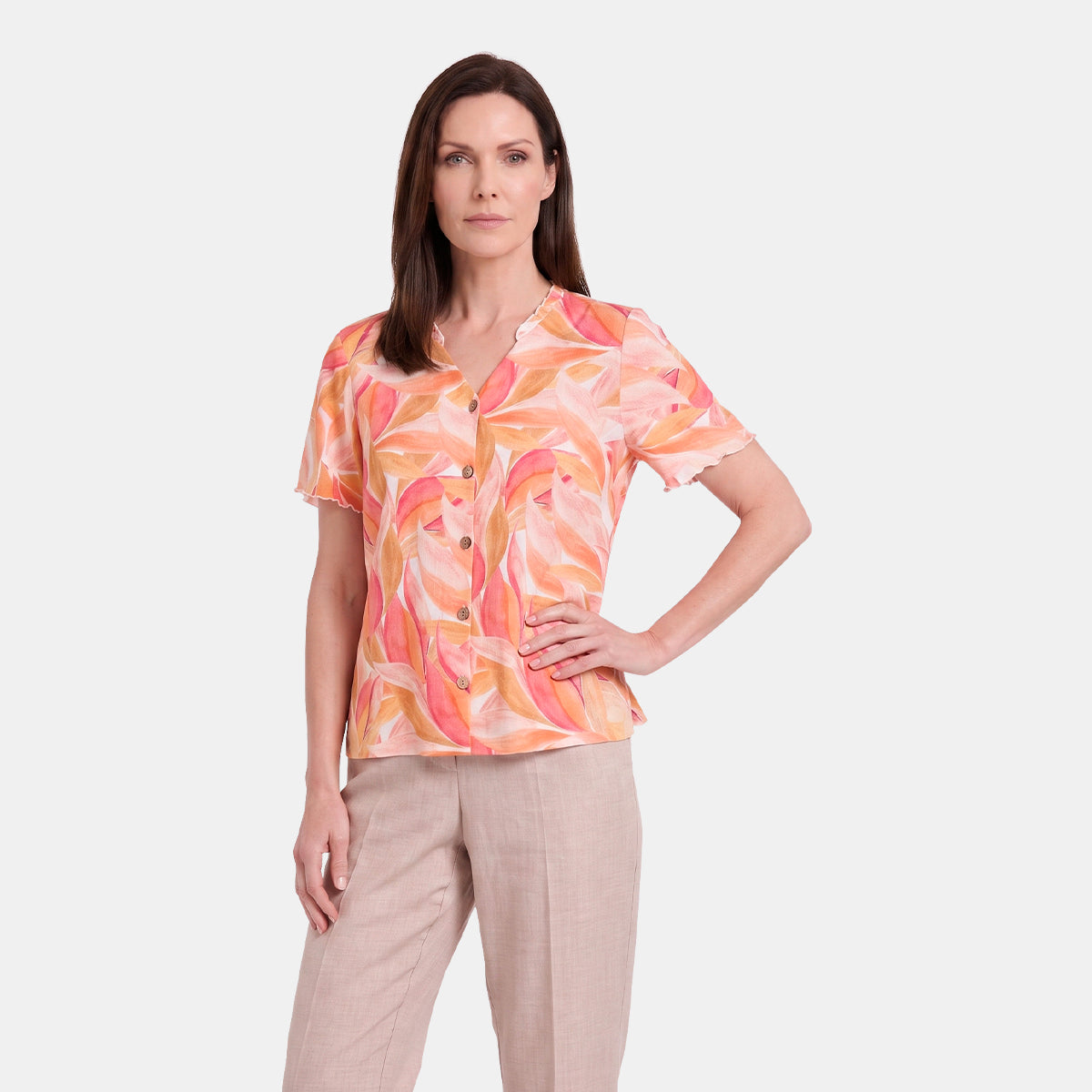 Blusa abierta estampado con detalles  Helena