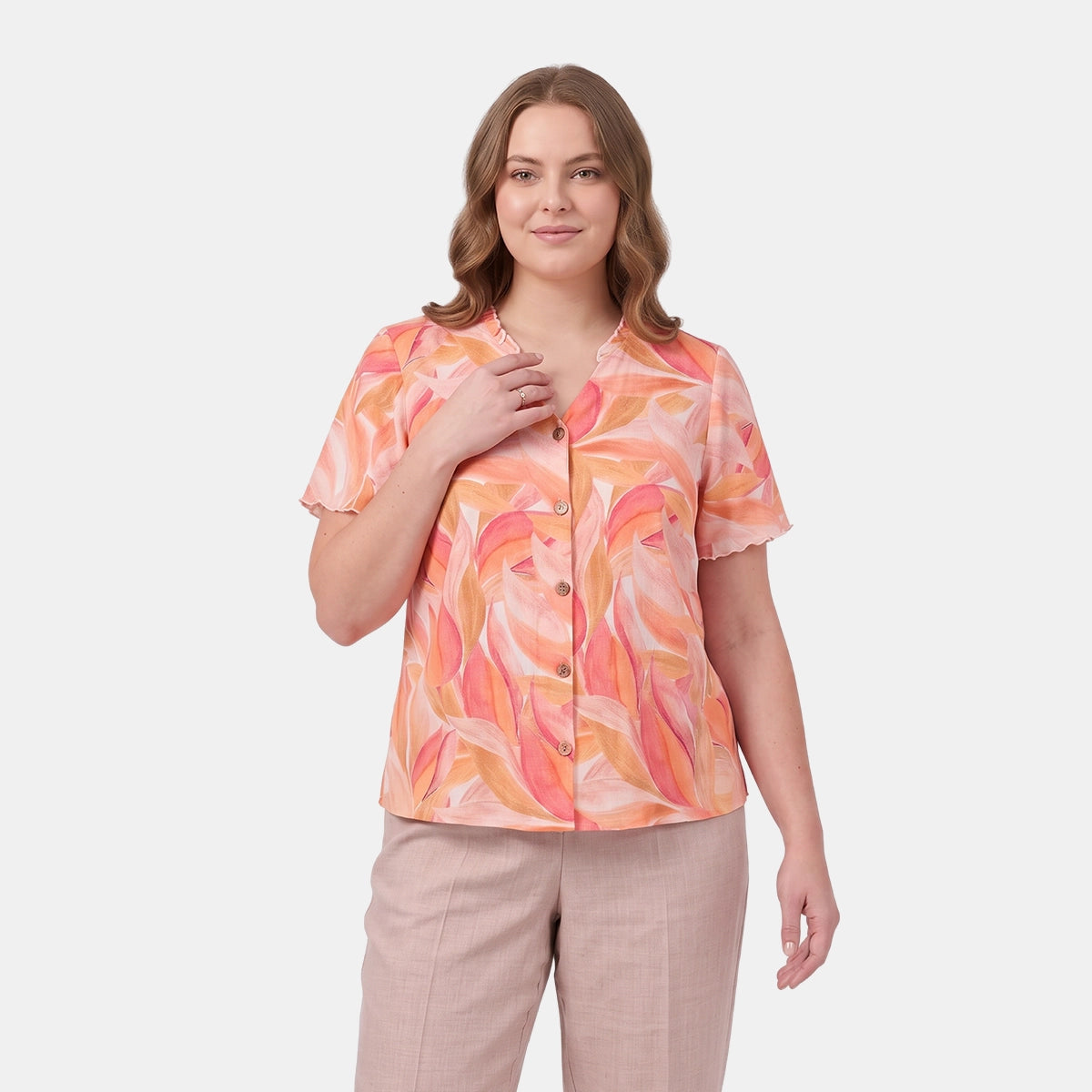 Blusa abierta con detalles  helena Curvy