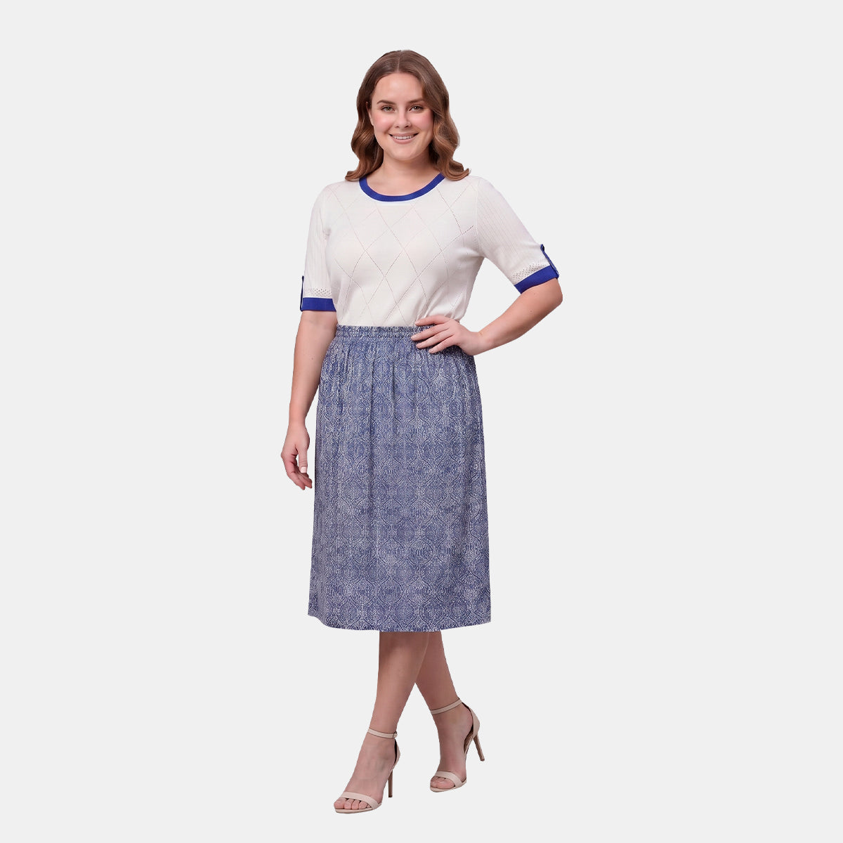 V68822 - Falda estampado pretina elastica Reina Curvy