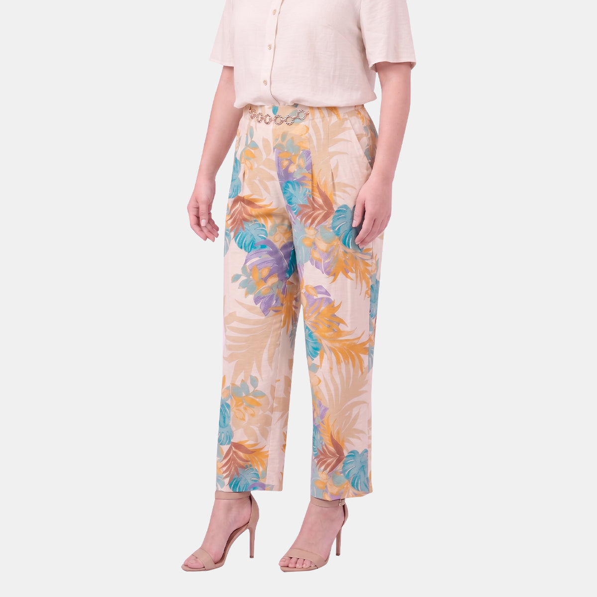 V68842 - Pantalón estampado con cadena Catalina Curvy