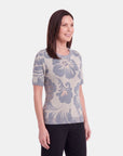 Blusa estampado con trenzas complementos estampados