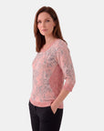 Blusa estampado con trenzas complementos