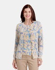 Cardigan estampado cuello redondo complemento