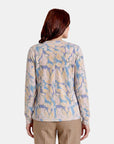 Cardigan estampado cuello redondo complemento