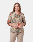 Saco estampado cuello redondo con elevador taniana Curvy