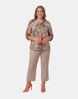 Saco estampado cuello redondo con elevador taniana Curvy