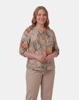 Saco estampado cuello redondo con elevador taniana Curvy