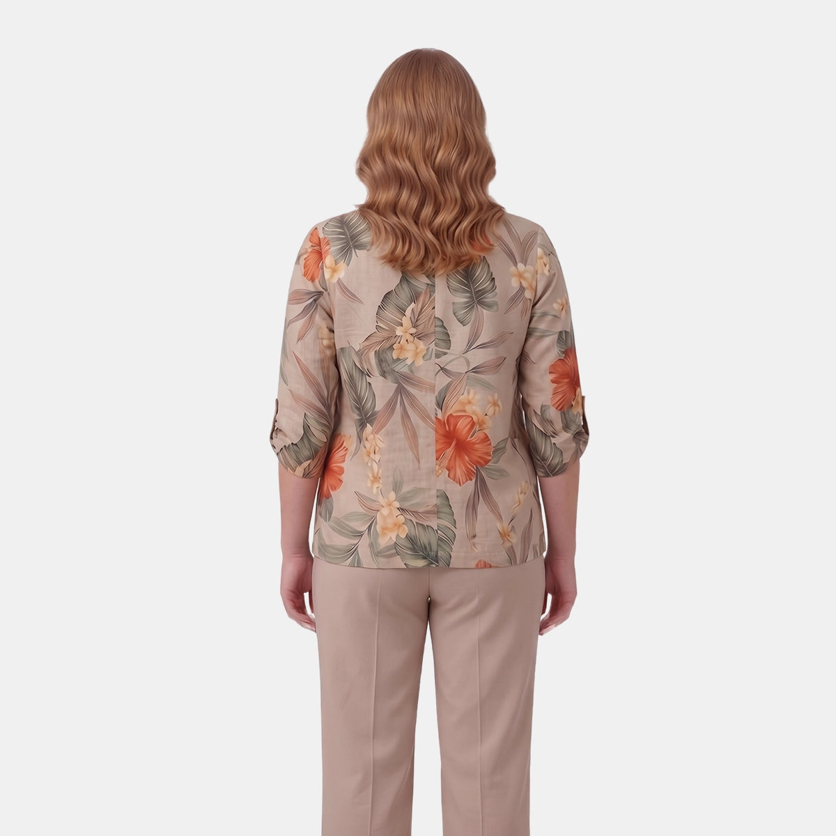 Saco estampado cuello redondo con elevador taniana Curvy