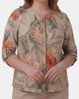 Saco estampado cuello redondo con elevador taniana Curvy