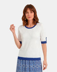Blusa cuello redondo con detalles Reina