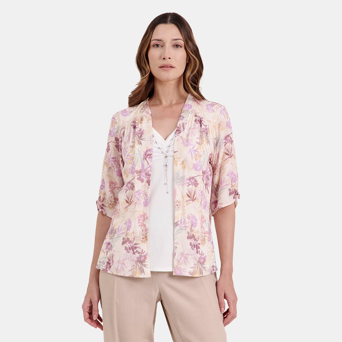 Twin fix top estampado con collar Candace