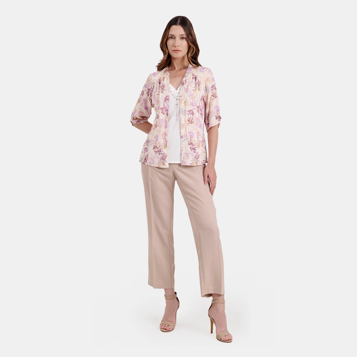 Twin fix top estampado con collar Candace