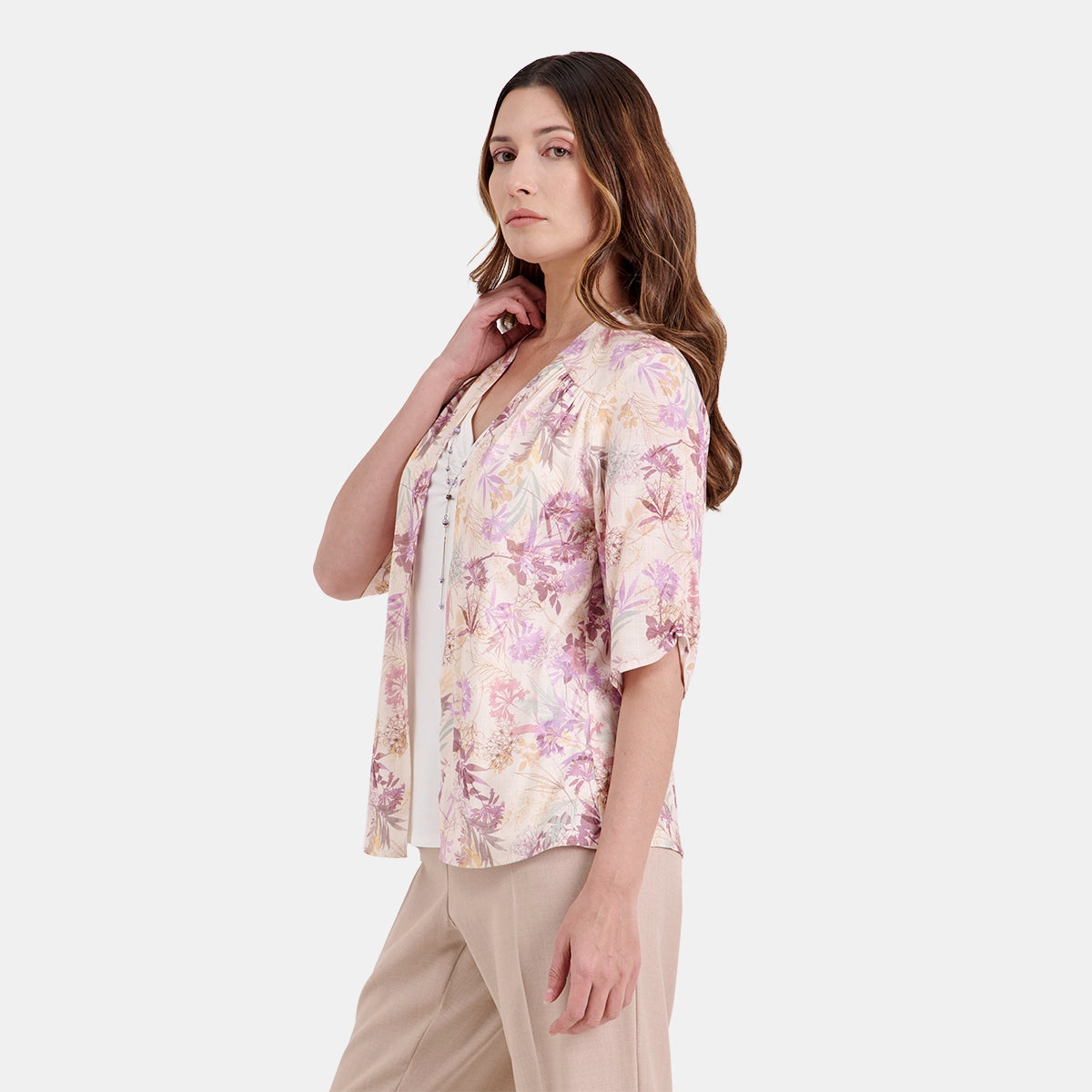 Twin fix top estampado con collar Candace
