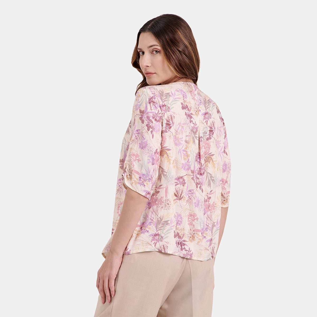 Twin fix top estampado con collar Candace