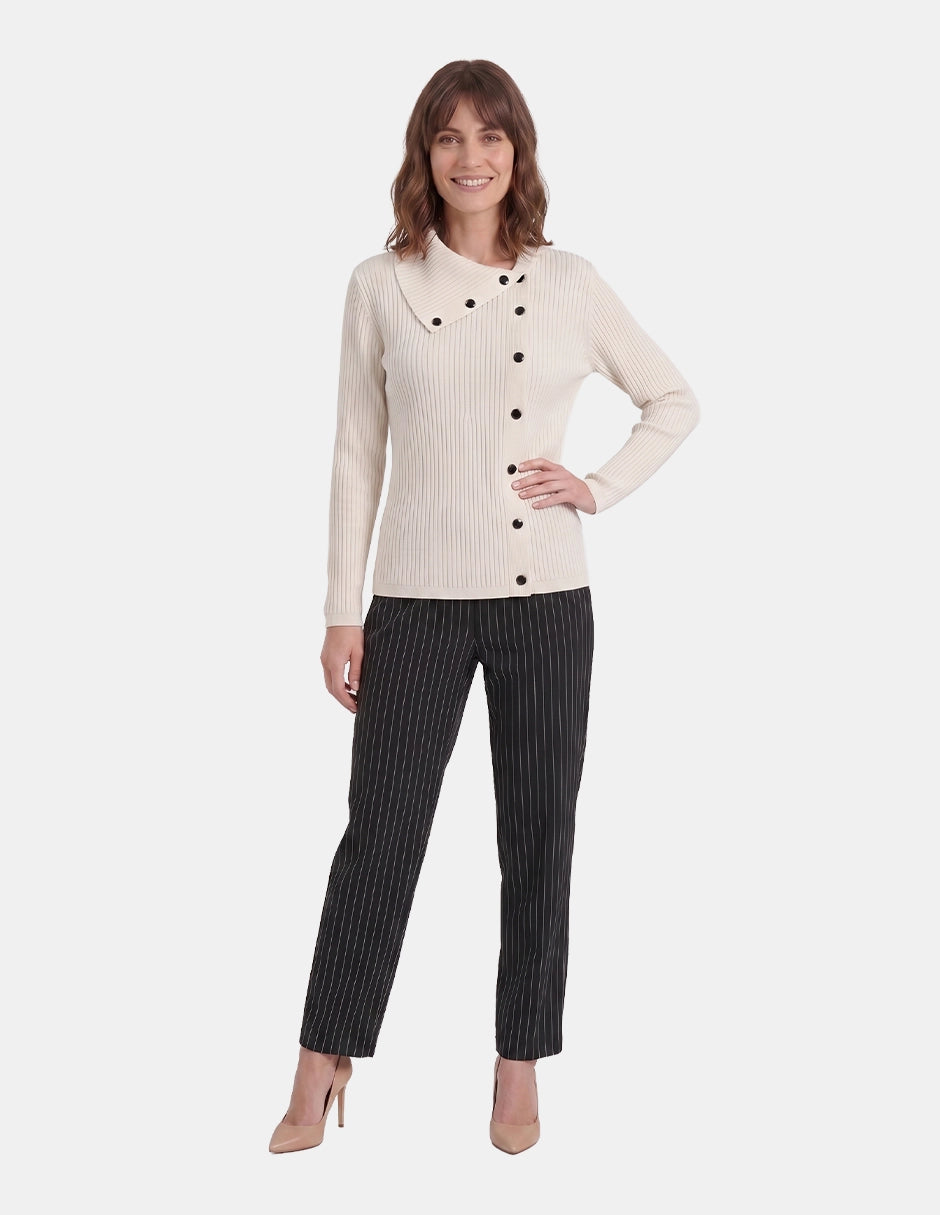 Blusa botones manga larga Liam - Blusa, color hueso - Vitos