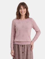 Blusa cuello redondo con trenza manga larga Eilis