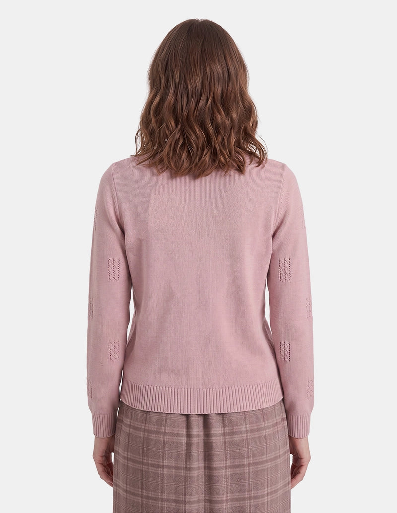 Blusa cuello redondo con trenza manga larga Eilis
