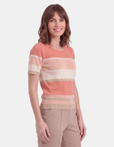 Blusa rayada con manga corta Ciara