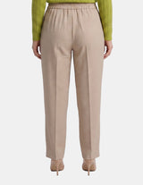 Pantalón recto beige con herraje Idris