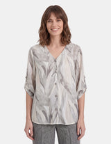 Blusa estampada abta con  elevador Gwen